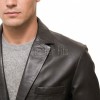 Men Black Leather Blazer | Premium Lambskin Tailored Formal Sport Coat | Luxury Two-Button Smart Casual Professional Evening Outerwear