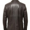 Men Dark Brown Leather Blazer | Premium Sheepskin Tailored Formal Sport Coat | Luxury Two-Button Smart Casual Business Evening Outerwear