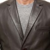 Men Dark Brown Leather Blazer | Premium Sheepskin Tailored Formal Sport Coat | Luxury Two-Button Smart Casual Business Evening Outerwear