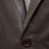 Men Dark Brown Leather Blazer | Premium Sheepskin Tailored Formal Sport Coat | Luxury Two-Button Smart Casual Business Evening Outerwear