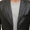 Men Black Leather Blazer | Premium Lambskin Tailored Formal Sport Coat | Luxury Two-Button Smart Casual Business Evening Outerwear