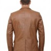 Men Cognac Tan Leather Blazer | Premium Lambskin Tailored Formal Sport Coat | Luxury Two-Button Smart Casual Business Evening Outerwear