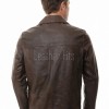 Men Distressed Brown Leather Blazer | Premium Sheepskin Tailored Car Coat | Luxury Multi-Button Smart Casual Business Urban Outerwear