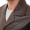 Men Distressed Brown Leather Blazer | Premium Sheepskin Tailored Car Coat | Luxury Multi-Button Smart Casual Business Urban Outerwear