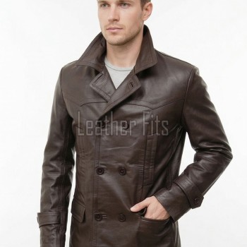 Men Genuine Leather Blazer | Premium Tailored Classic Sport Coat | Luxury Single Breasted Smart Casual Business Evening Outerwear
