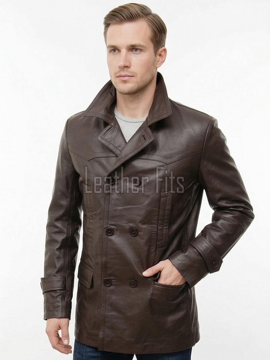 Men Genuine Leather Blazer | Premium Tailored Classic Sport Coat | Luxury Single Breasted Smart Casual Business Evening Outerwear