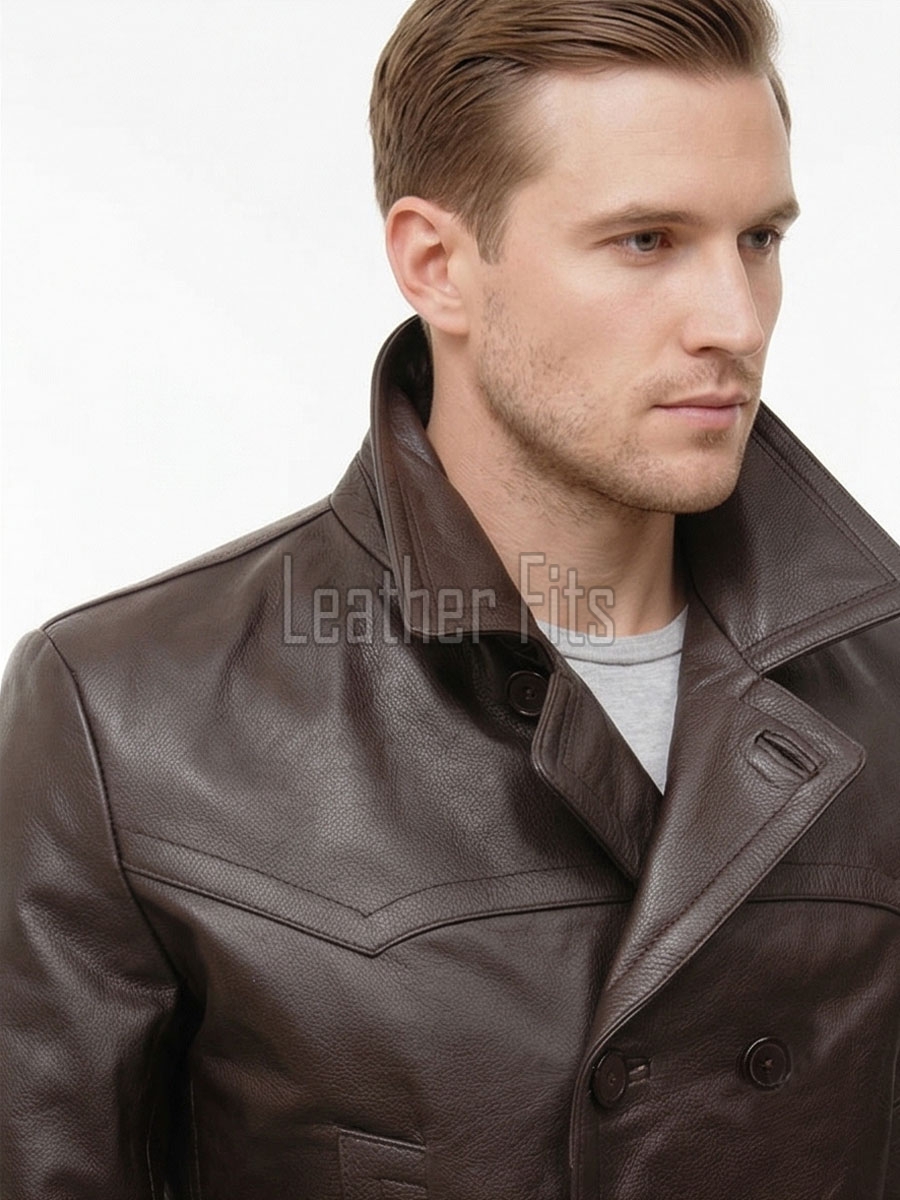Men Genuine Leather Blazer | Premium Tailored Classic Sport Coat | Luxury Single Breasted Smart Casual Business Evening Outerwear