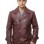 Men Burgundy Leather Peacoat Blazer | Premium Sheepskin Tailored Double Breasted Jacket | Luxury Smart Casual Business Urban Outerwear