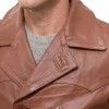 Men Tan Leather Peacoat Blazer | Premium Sheepskin Tailored Double Breasted Jacket | Luxury Smart Casual Business Urban Outerwear