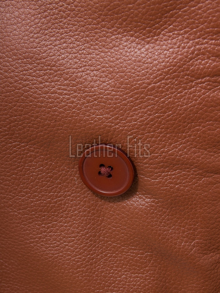 Men Tan Leather Peacoat Blazer | Premium Sheepskin Tailored Double Breasted Jacket | Luxury Smart Casual Business Urban Outerwear