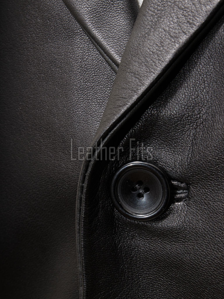 Men Black Leather Blazer | Premium Lambskin Tailored Single Breasted Jacket | Luxury Smart Casual Business Evening Outerwear