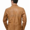 Men Tan Leather Blazer | Premium Sheepskin Tailored Single Breasted Jacket | Luxury Smart Casual Business Evening Outerwear