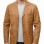 Men Tan Leather Blazer | Premium Sheepskin Tailored Single Breasted Jacket | Luxury Smart Casual Business Evening Outerwear