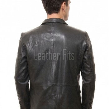 Men Dark Brown Leather Blazer | Premium Tailored Lambskin Sport Coat | Luxury Single Breasted Smart Casual Business Evening Outerwear