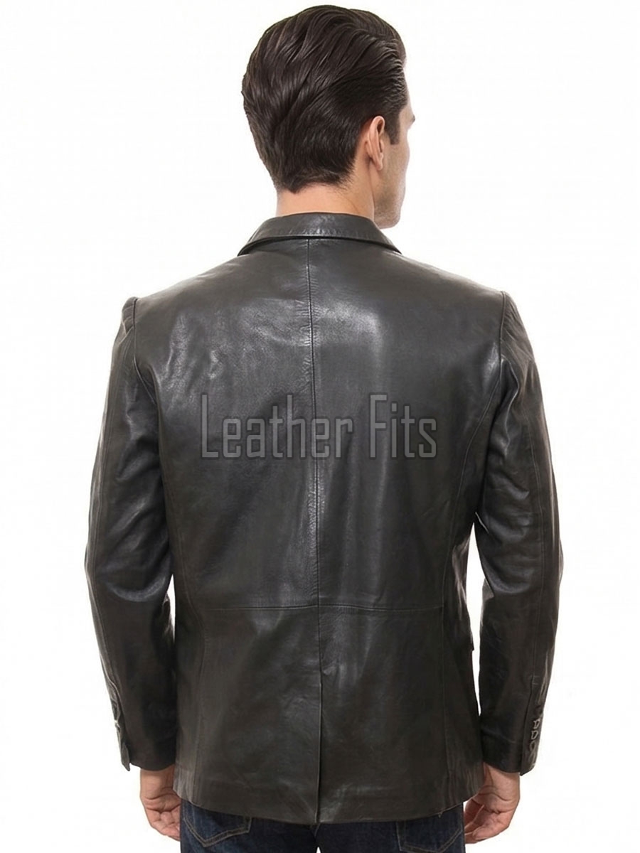 Men Dark Brown Leather Blazer | Premium Tailored Lambskin Sport Coat | Luxury Single Breasted Smart Casual Business Evening Outerwear