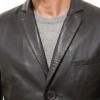 Men Dark Brown Leather Blazer | Premium Tailored Lambskin Sport Coat | Luxury Single Breasted Smart Casual Business Evening Outerwear