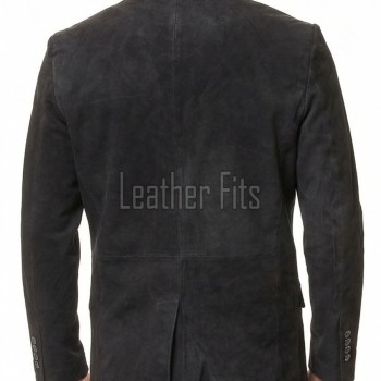 Men Black Suede Leather Blazer | Premium Goatskin Tailored Sport Coat | Luxury Single Breasted Smart Casual Business Evening Outerwear