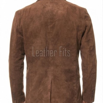 Men Brown Suede Leather Blazer | Premium Goatskin Tailored Sport Coat | Luxury Single Breasted Smart Casual Business Evening Outerwear