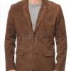 Men Brown Suede Leather Blazer | Premium Goatskin Tailored Sport Coat | Luxury Single Breasted Smart Casual Business Evening Outerwear
