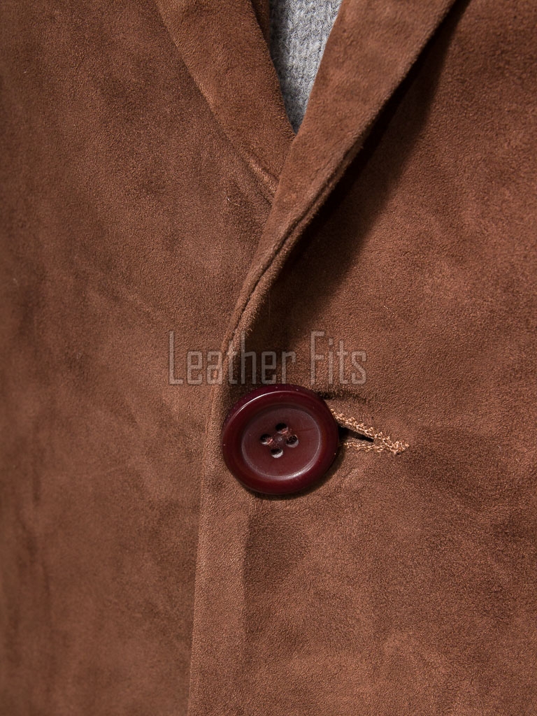 Men Brown Suede Leather Blazer | Premium Goatskin Tailored Sport Coat | Luxury Single Breasted Smart Casual Business Evening Outerwear