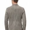 Men Grey Suede Leather Blazer | Premium Goatskin Tailored Sport Coat | Luxury Single Breasted Smart Casual Business Evening Outerwear