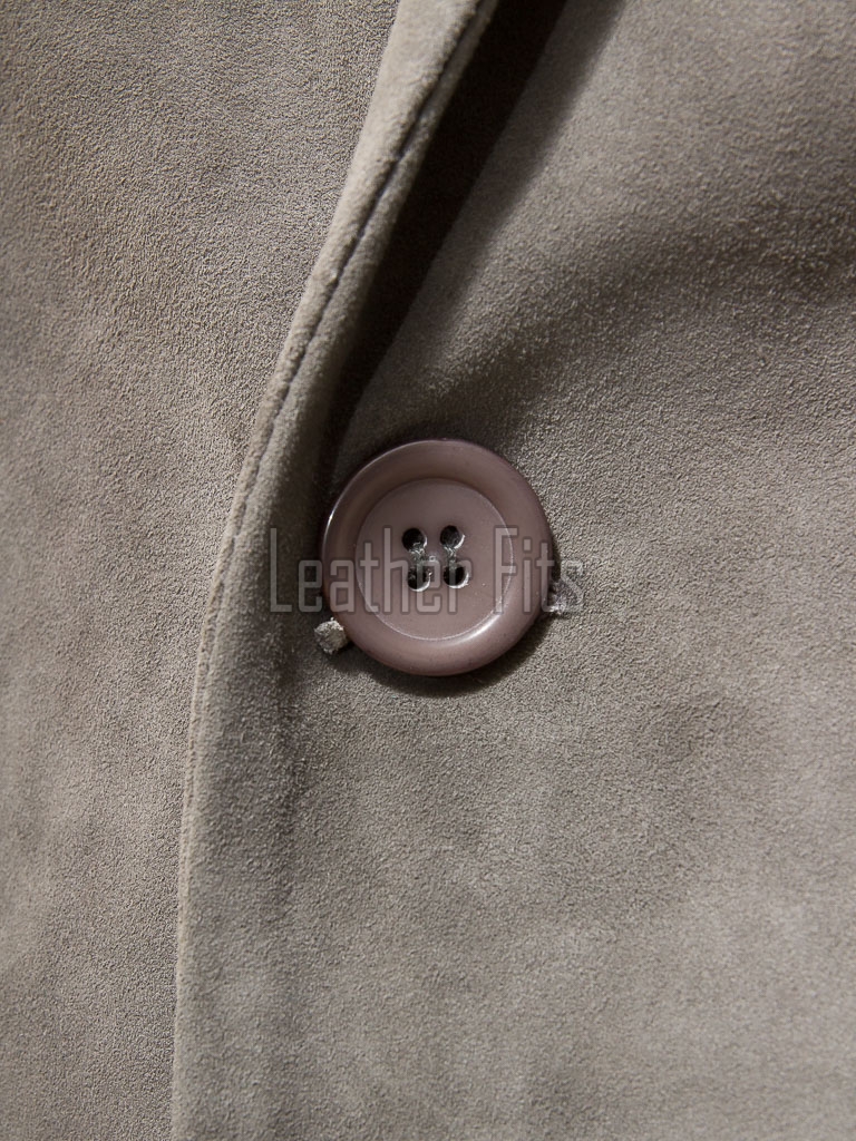 Men Grey Suede Leather Blazer | Premium Goatskin Tailored Sport Coat | Luxury Single Breasted Smart Casual Business Evening Outerwear