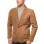 Men Tan Suede Leather Blazer | Premium Goatskin Tailored Sport Coat | Luxury Single Breasted Smart Casual Business Evening Outerwear