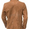 Men Tan Suede Leather Blazer | Premium Goatskin Tailored Sport Coat | Luxury Single Breasted Smart Casual Business Evening Outerwear