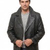 Men Black Leather Blazer Jacket | Premium Sheepskin Double Breasted Tailored Pea Coat | Luxury Business Casual Military Inspired Outerwear