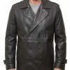 Men Black Leather Blazer Jacket | Premium Sheepskin Double Breasted Tailored Pea Coat | Luxury Business Casual Military Inspired Outerwear