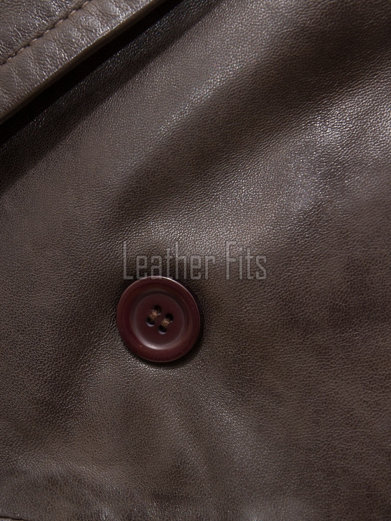 Men Dark Brown Leather Blazer Jacket | Premium Sheepskin Double Breasted Tailored Pea Coat | Luxury Business Casual Military Outerwear