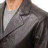 Men Dark Espresso Leather Blazer Jacket | Premium Lambskin Tailored Car Coat | Luxury Single Breasted Casual Business Outerwear