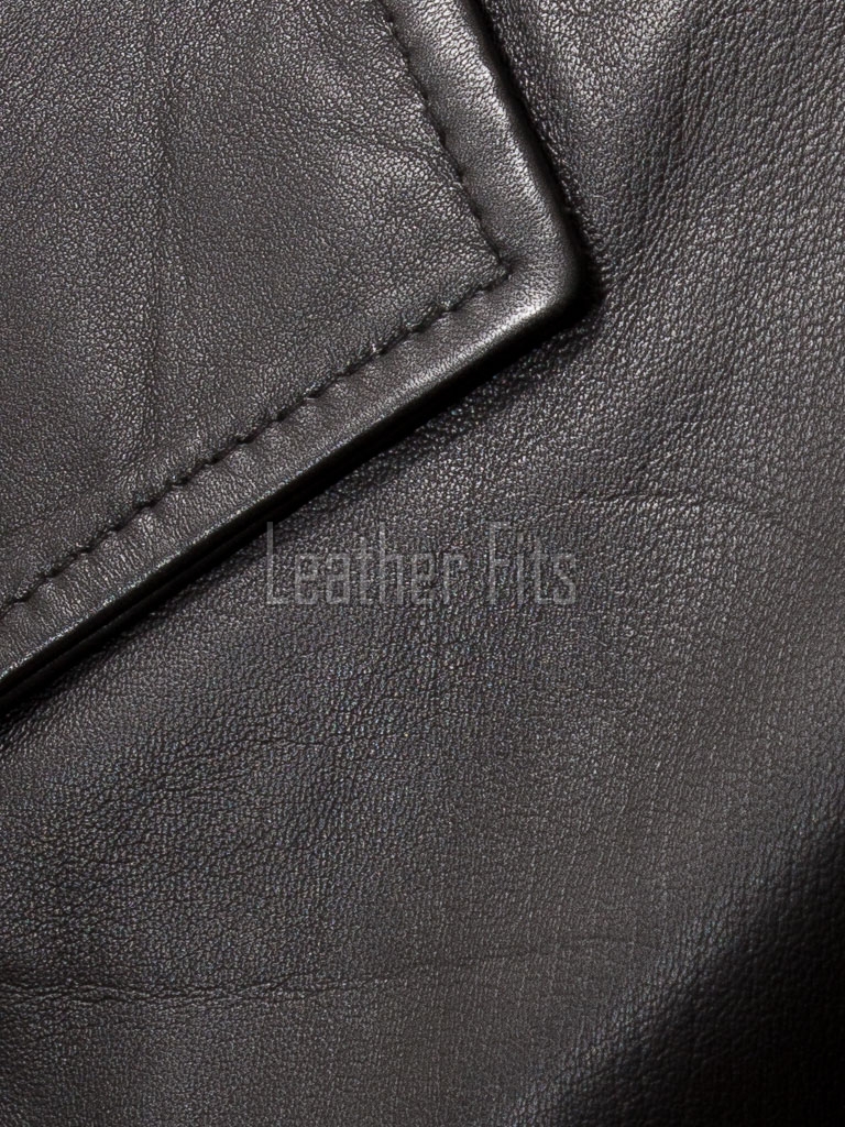 Men Dark Espresso Leather Blazer Jacket | Premium Lambskin Tailored Car Coat | Luxury Single Breasted Casual Business Outerwear