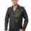 Men Black Premium Genuine Leather Biker Jacket - Classic Cross Zip Slim Fit Real Cowhide Motorcycle Belted Outerwear for Men