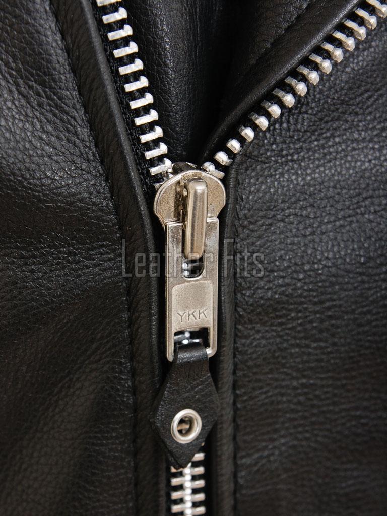 Men Black Premium Genuine Leather Biker Jacket - Classic Cross Zip Slim Fit Real Cowhide Motorcycle Belted Outerwear for Men