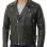 Men Black Genuine Leather Biker Jacket - Slim Fit Real Sheepskin Cross Zip Motorcycle Coat with Double Side Buckles for Men