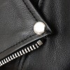 Men Black Genuine Leather Biker Jacket - Slim Fit Real Sheepskin Cross Zip Motorcycle Coat with Double Side Buckles for Men