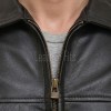 Men Black Premium Genuine Leather Jacket - Classic Shirt Collar Slim Fit Real Sheepskin Central Zip Casual Minimalist Outerwear for Men