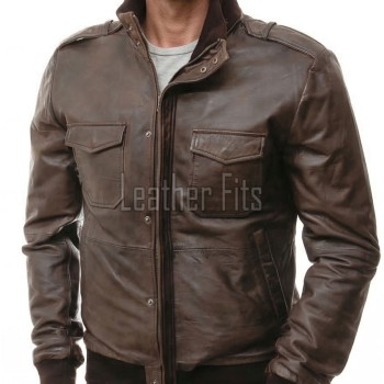 Men Tan Brown Premium Genuine Leather Jacket - Quilted Shoulder Slim Fit Real Sheepskin Asymmetrical Cross Zip Moto Outerwear for Men