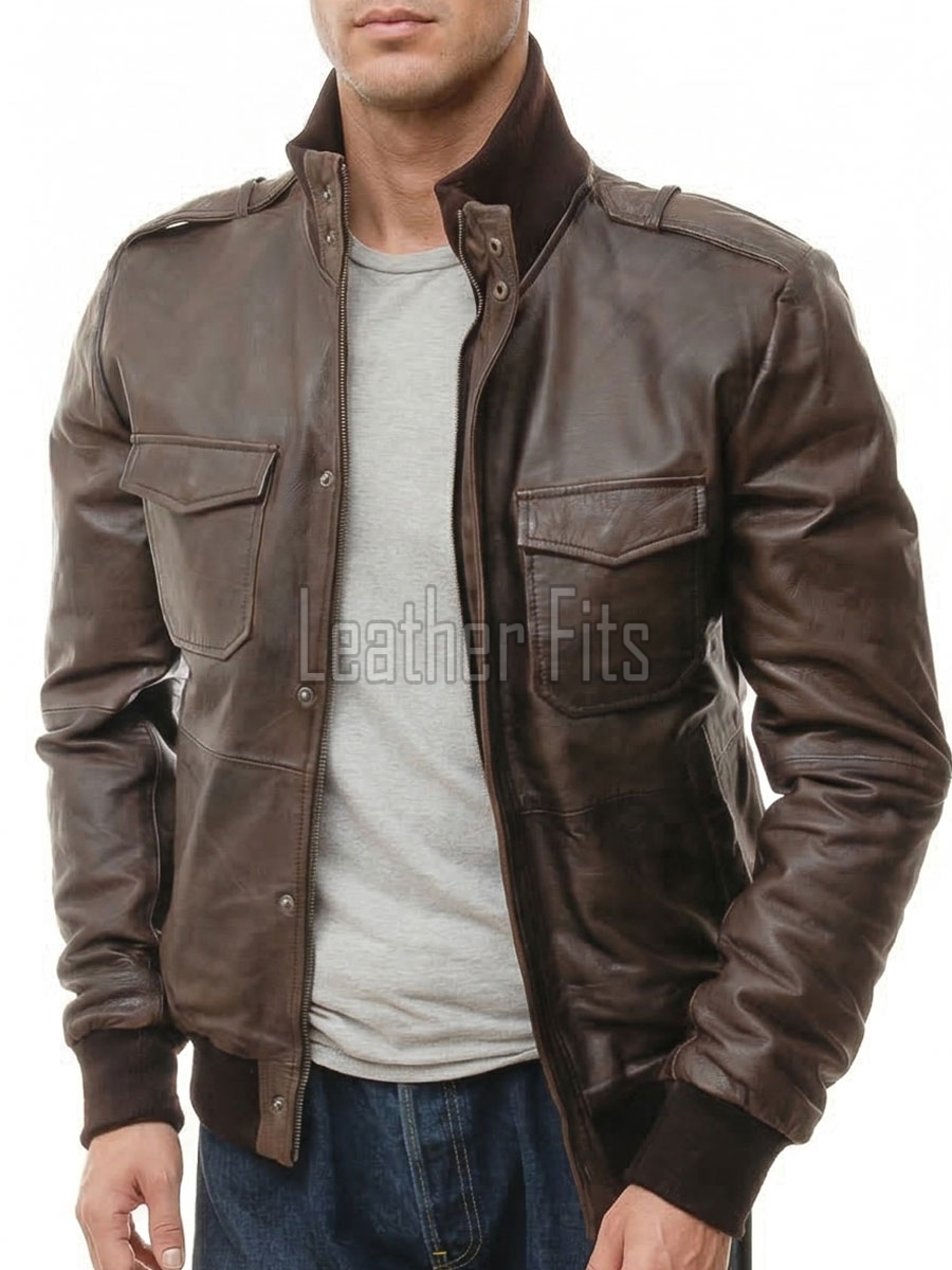 Men Tan Brown Premium Genuine Leather Jacket - Quilted Shoulder Slim Fit Real Sheepskin Asymmetrical Cross Zip Moto Outerwear for Men