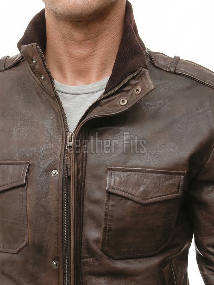 Men Tan Brown Premium Genuine Leather Jacket - Quilted Shoulder Slim Fit Real Sheepskin Asymmetrical Cross Zip Moto Outerwear for Men