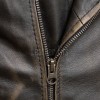 Men Vintage Brown Premium Genuine Leather Biker Jacket - Quilted Shoulder Slim Fit Real Sheepskin Asymmetrical Cross Zip Moto Outerwear Men
