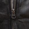 Men Black Premium Genuine Leather Racer Jacket - Mandarin Snap Collar Slim Fit Real Sheepskin Center Zip Sleek Moto Outerwear for Men