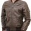 Men Brown Premium Genuine Leather Bomber Jacket - Rib Knit Trim Slim Fit Real Sheepskin MA1 Flight Moto Tactical Outerwear Men