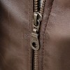 Men Brown Premium Genuine Leather Bomber Jacket - Rib Knit Trim Slim Fit Real Sheepskin MA1 Flight Moto Tactical Outerwear Men