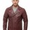 Men Burgundy Premium Genuine Leather Biker Jacket - Asymmetric Zip Quilted Shoulder Real Sheepskin Slim Fit Maroon Moto Outerwear Men
