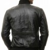Men Black Premium Genuine Leather Bomber Jacket - Dual Zip Snap Button Flap High Rib Funnel Neck Real Sheepskin Slim Fit Moto Coat Men