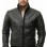Men Black Premium Genuine Leather Bomber Jacket - Dual Zip Snap Button Flap High Rib Funnel Neck Real Sheepskin Slim Fit Moto Coat Men