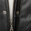 Men Black Premium Genuine Leather Bomber Jacket - Dual Zip Snap Button Flap High Rib Funnel Neck Real Sheepskin Slim Fit Moto Coat Men