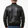 Men Black Premium Genuine Leather Bomber Jacket - Classic Rib Knit Baseball Collar Real Sheepskin Slim Fit Casual Smart Sleek Coat Men
